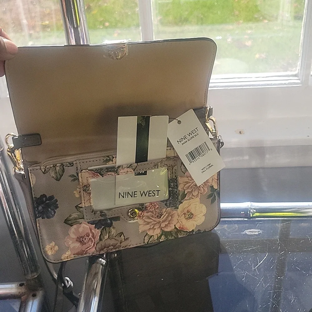 Nine West Floral Gray Crossbody Bag